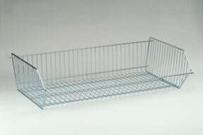 Regalwerk Gitterkorb BERT aus verzinktem Draht in Silber, B/T: 100,5 x 50 cm - Bild 1