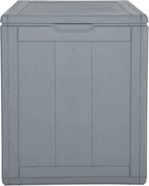 vidaXL Garten-Aufbewahrungsbox aus Kunststoff in Grau mit 90 l Fassungsvermögen im Rattan-Design - Bild 1