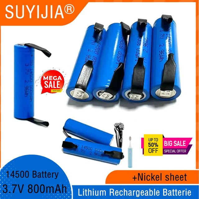 SUYIJIA Li-Ionen-Akku ICR14500 3,7 V 800 mAh wiederaufladbare AA-Batterie in Blau - Bild 1