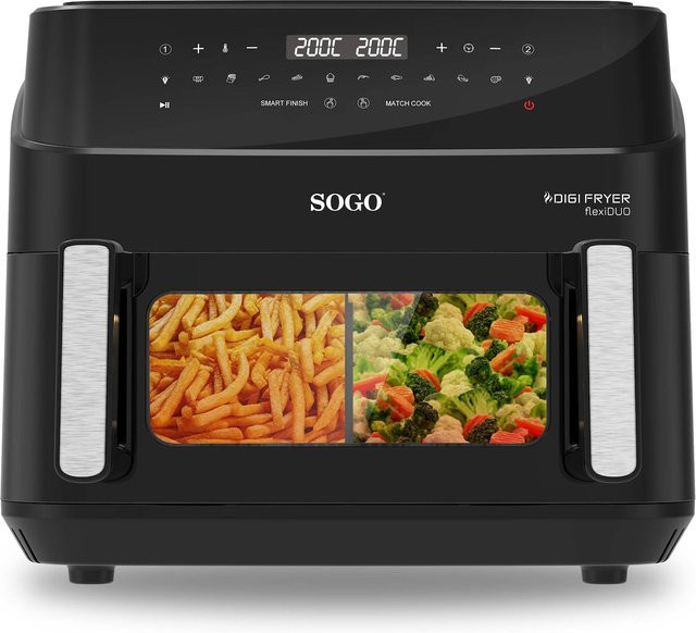 SOGO DIGI FRYER flexiDUO Heißluftfritteuse mit Digitaldisplay in Schwarz - Bild 1