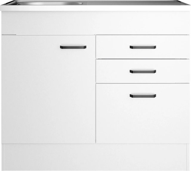 OPTIFIT Spülenunterschrank Bonn214 Weiß, B/T/H: 100 x 50 x 88,2 cm - Bild 1