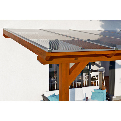 Skan Holz Terrassenüberdachung Bormio aus Leimholz in Nussbaum Braun, B/T: 648 x 350 cm - Bild 4