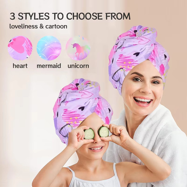 Haartrocknungskappe aus Mikrofaser, blau, Unisex - Bild 1