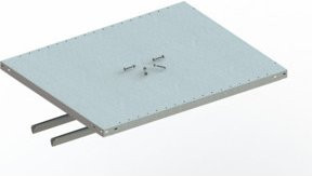 Meta Boden KR 330 für Kragarm Medium, verzinkt, Farbe: Silber, B/T: 1000 x 800 mm inklusive Verschraubung - Bild 1