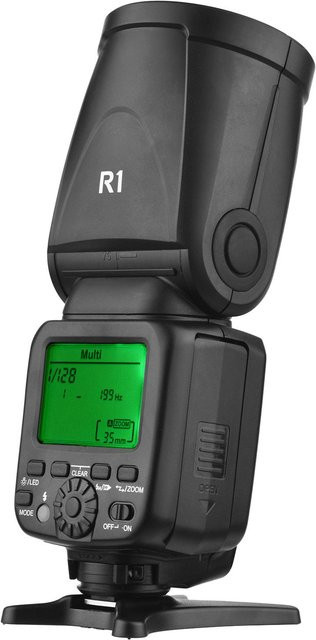 Andoer Universeller kabelloser TTL-Blitz Speedlite On-Camera Blitzgerät mit rundem Kopf 76 Ws in Grau - Bild 1