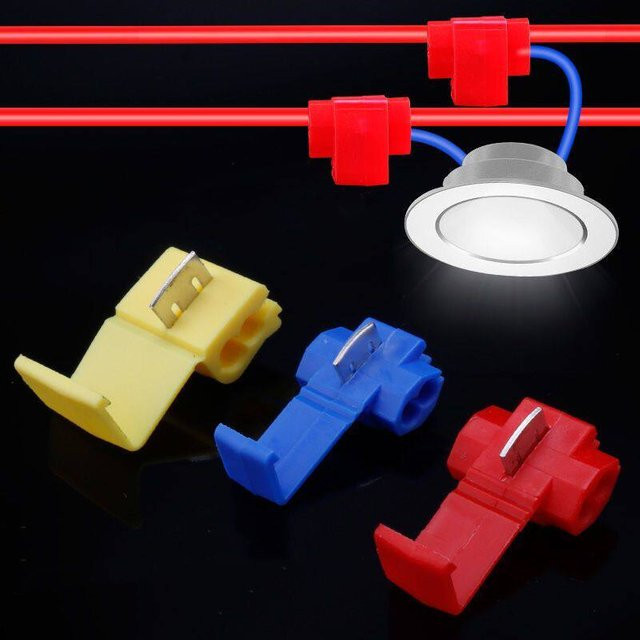 Isolierte Schnellverbinder für Kabel AWG22-18, rote Crimpklemmen als Kabelabzweiger für Automobil- und Heimwerker-Elektrik - Bild 1