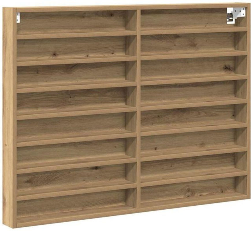 vidaXL Hängevitrine mit Regal in Eiche Natur, Modern und Minimalistisch, B: 100 cm, T: 8,5 cm, H: 75 cm - Bild 1
