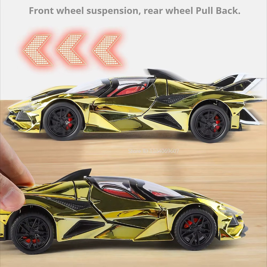 MAKEDA Apollo EVO Senna Sportwagen Modell, 1:24, mit Licht und Sound, Metall - Bild 3