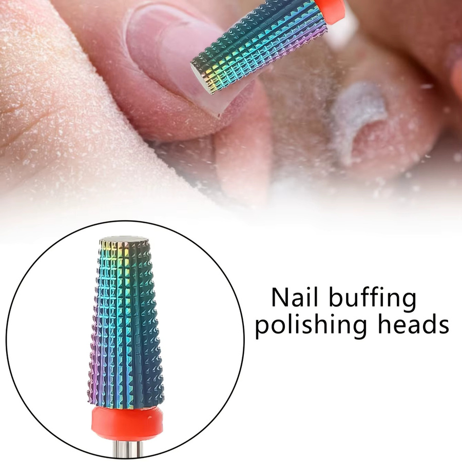 FUMOSIK 5in1 Nagelbohrer aus Wolframstahl, bunter Kegelfräser, Metallic - Bild 3