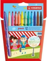 STABILO Fasermaler power Set mit 12 Farben in Multicolour für die Schule - Bild 1