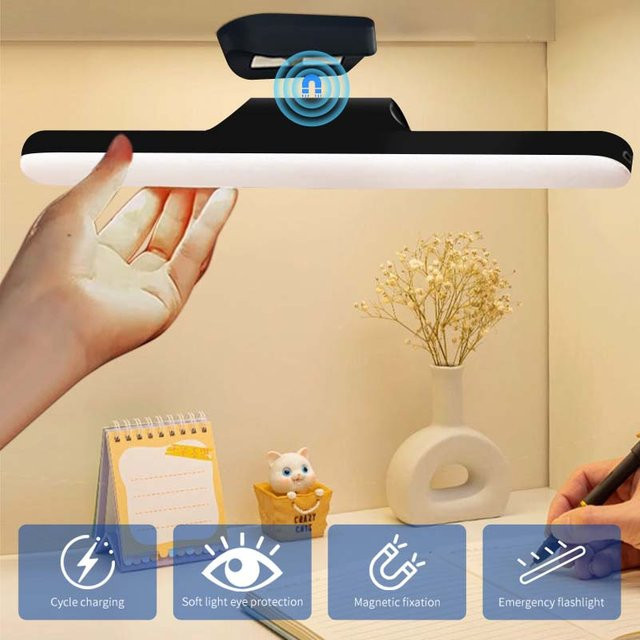 AVACOM Magnetische LED Schreibtischlampe mit integriertem LED Licht, USB wiederaufladbar und stufenlos dimmbar, ideal als hängende Leselampe für Schrank oder Schreibtisch - Bild 1