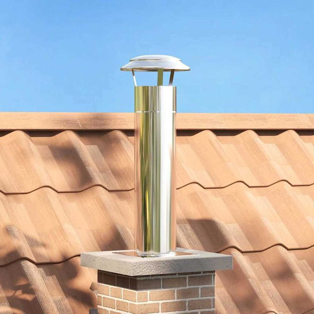 Kaminhaube Verlängerung VD Home Furnishing aus Edelstahl in Silber, B/T/H: 26 x 26 x 50 cm - Bild 1