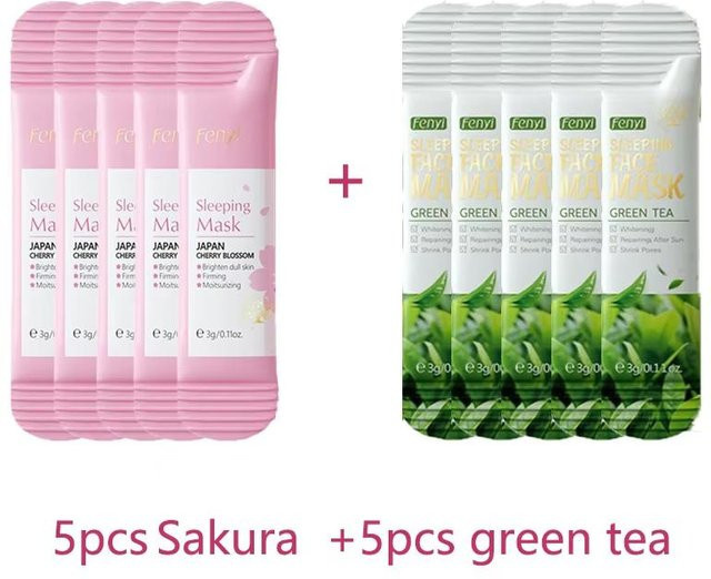 Perfect skin Sakura Schlafmaske, 10 Stück, mit Vitamin C und Hyaluronsäure, Normale Haut - Bild 1