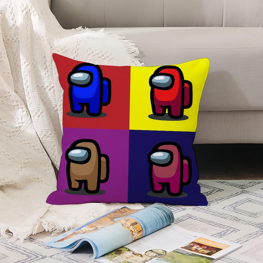 Dekorativer Kissenbezug Among Us Motiv für Sofa und Schlafzimmer, Multicolor, B/T: 18 x 18 cm - Bild 4
