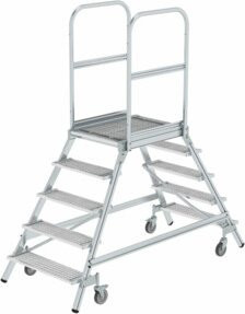 MUNK Aluminium-Podestleiter Silber mit 5 Stufen und 3,2 m Arbeitshöhe - Bild 2