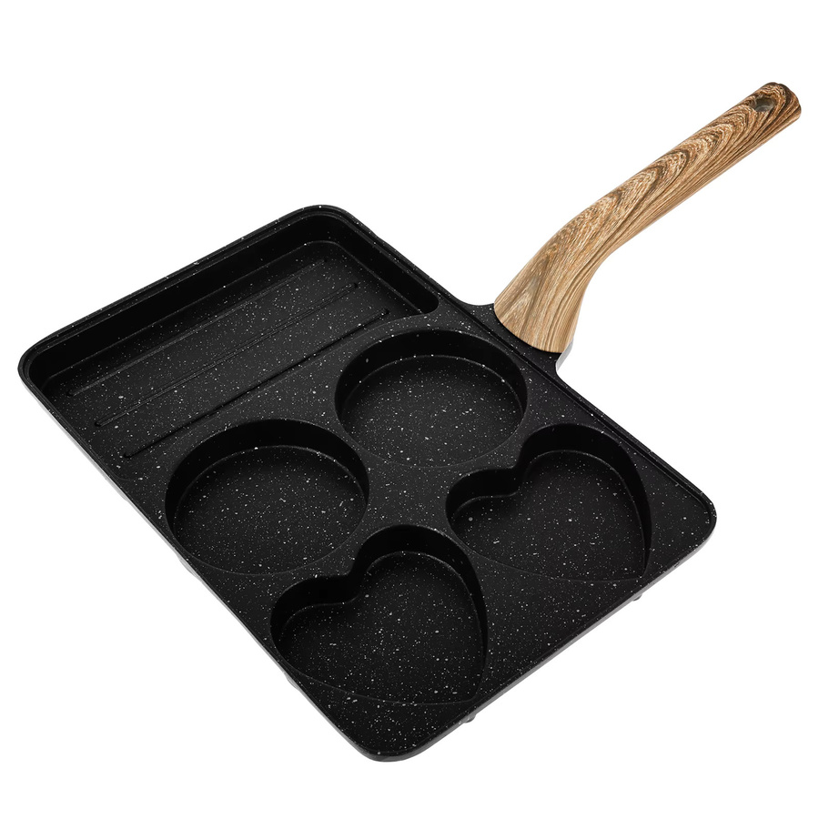 Multifunktionale 5-in-1-Bratpfanne mit 5 Fächern, antihaftbeschichtete Keramik-Pfanne in Schwarz, Durchmesser: 27,5 cm - Bild 7