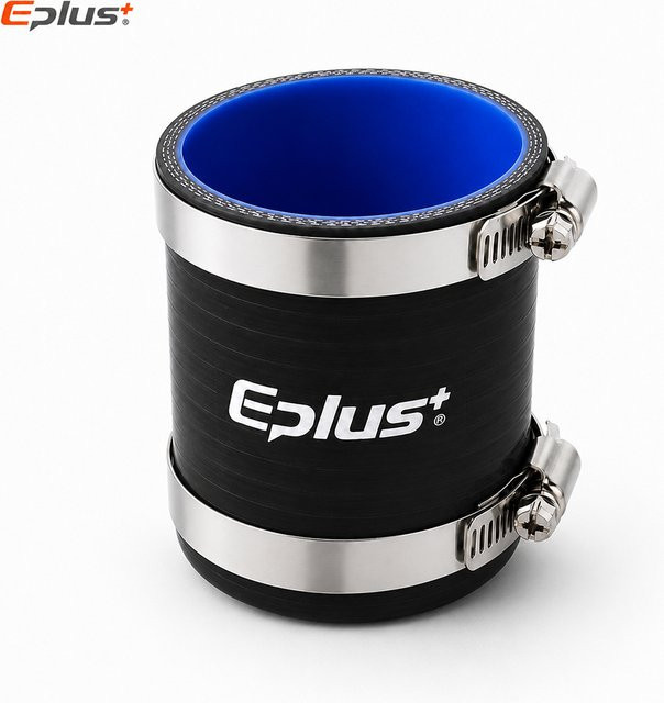 Eplus+ Universeller Silikonschlauch in Schwarz als gerader Rohrverbinder für Auto-Ansaug-Turbo-Ladeluftkühler inklusive Klemmen - Bild 1
