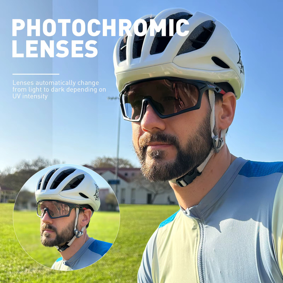 SCVCN Photochrome Sonnenbrille, Vollrand, Unisex, Kunststoff - Bild 2