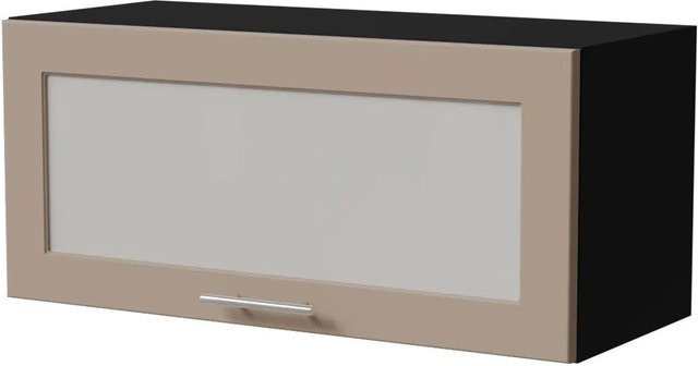 Feldmann-Wohnen Klapphängeschrank Brerra W4BS/80 WKF in Schwarz und Graubeige Matt mit Glastüren und Soft-Close, B/T/H: 80 x 32,5 x 36 cm - Bild 1