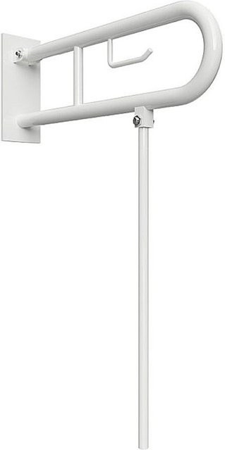 Brillantbad BELP Stützklappgriff in U-Form mit Toilettenpapierhalter und Standfuß aus Stahl in Weiß, B/T/H: 10,0 x 80,0 x 86,6 cm - Bild 1