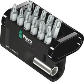 Wera Bit-Check 12 Wood 2 Schraubendreher-Bit Set, 12-teilig, Schwarz, Edelstahl - Bild 1