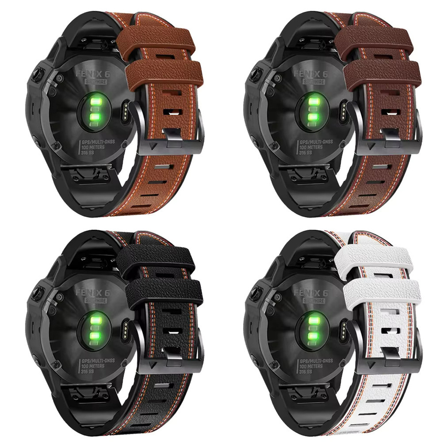 Garmin Uhrenarmband Leder + Silikon, Unisex - Bild 3