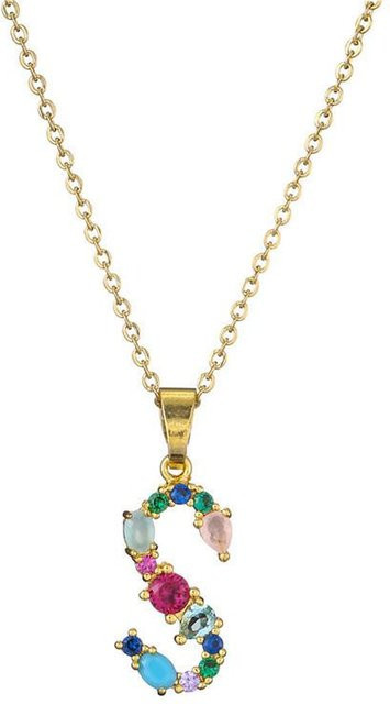 Lucky Star Jewelry Anhänger Halskette, Edelstahl, Gold, Zirkonia, Kristall, Unisex - Bild 1