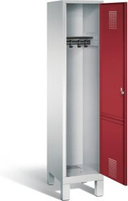 C+P Garderobenschrank Evolo mit Front in Rubinrot und Korpus in Lichtgrau, H x B x T: 185 x 42 x 50 cm - Bild 1