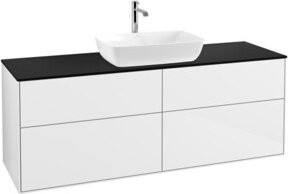 V&B Waschtischunterschrank Finion mit Wandbeleuchtung in Weiß lackiert, B: 160 cm, T: 60 cm, H: 50,1 cm - Bild 1