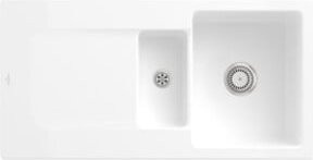 Villeroy & Boch Spüle Siluet 60 R aus Keramik in Weiß mit C-plus Ablaufgarnitur und rundem Handwaschbecken - Bild 1