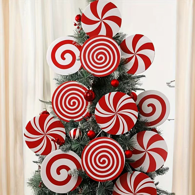 Weihnachtsbaum-Dekorationspicks mit Lebkuchenmann, Lutscher und Süßigkeiten in Mehrfarbig, 4er-Set aus Kunststoff - Bild 3