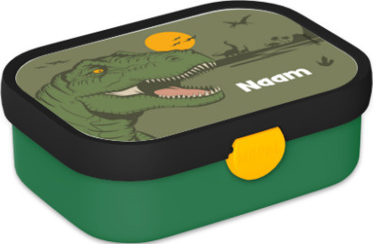 Mepal Brotdose Dino in Grün mit Bestückung für Besteck und personalisierbarem Namen sowie Foto - Bild 1