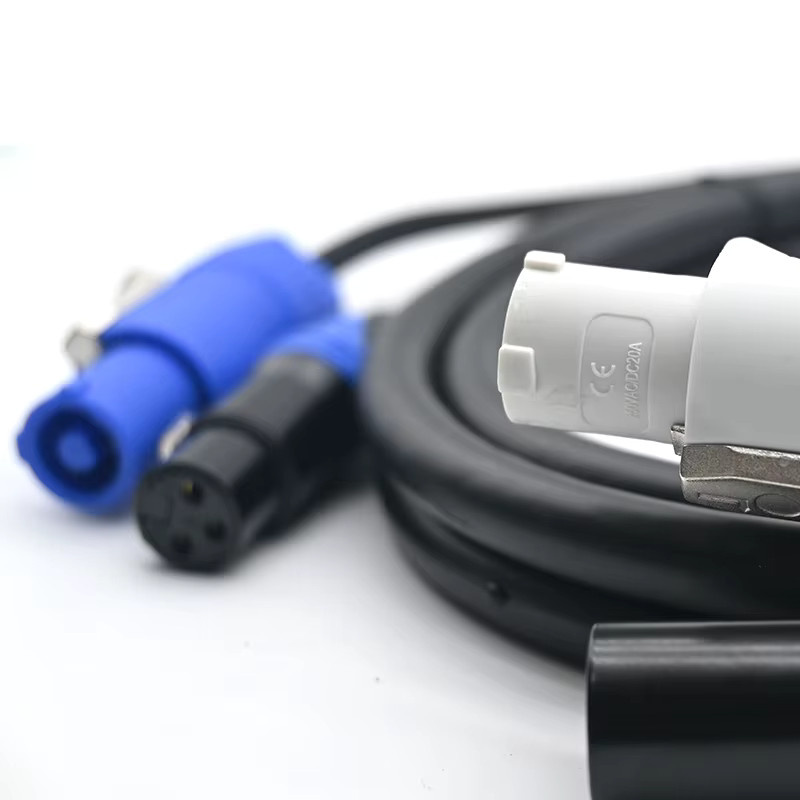 Flexibles Powercon-Kombikabel Schwarz für Bühnenbeleuchtung und Moving Head mit XLR DMX512 und 3 x 1,5mm Querschnitt - Bild 2