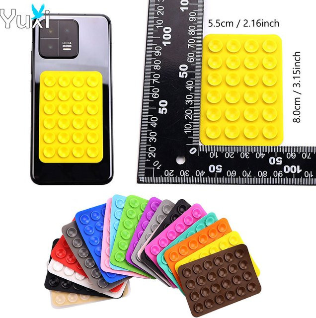 YuXi 2er-Set Handy-Silikon-Saugnapf in Blau, quadratische Anti-Rutsch-Sauger als Universal-Handyhalterung für Freisprechanrufe - Bild 1