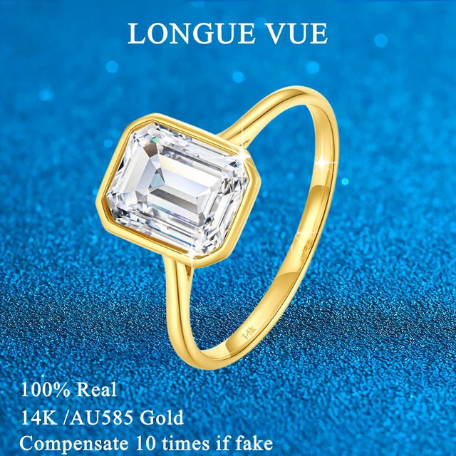 LONGUE VUE Ring 14K Gold, Moissanit, Unisex - Bild 1