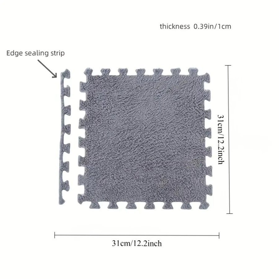 DHDH 20-teilige Plüsch-Babyspielmatte in Schwarz, rutschfeste und waschbare Kinder-Puzzlematte für Wohnzimmer, Schlafzimmer und Kinderzimmer - Bild 6
