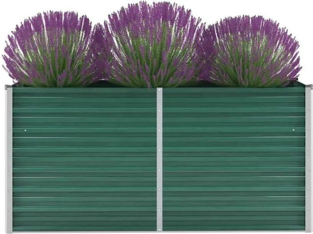 furnicato Garten-Hochbeet aus verzinktem Stahl in Grün, B/T/H: 160 x 40 x 77 cm - Bild 1
