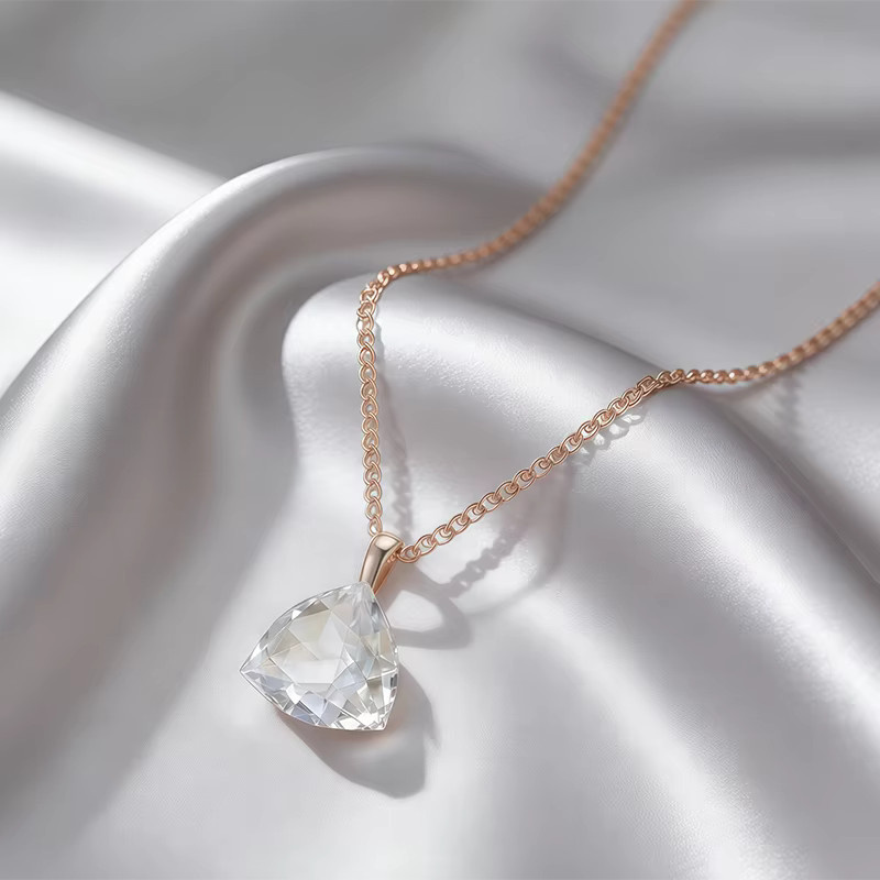 Wbmqda Shiy Anhänger und Halskette, 585 Roségold, Zirkonia, Damen - Bild 2