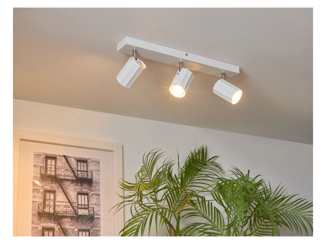 LIVARNO HOME Schienenleuchte mit 3 neigbaren und schwenkbaren LED-Spots in Mattweiß - Bild 3