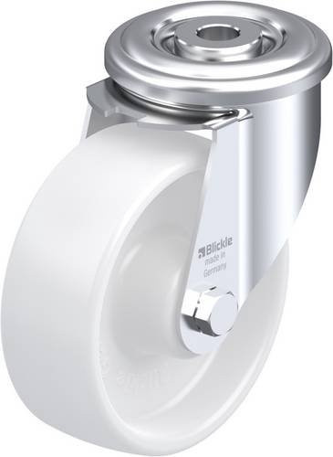 Blickle Lenkrolle LER-PPN 100R in Weiß mit Kunststoffrad, Durchmesser: 100 mm, Tragfähigkeit: 150 kg - Bild 1
