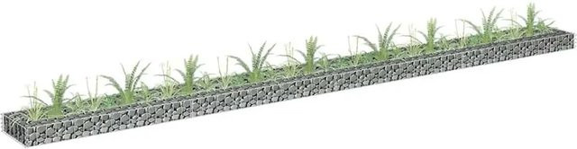 DELUKE Gabionen Hochbeet ROON aus verzinktem Stahl in Silber, B/T/H: 360 x 30 x 30 cm - Bild 1