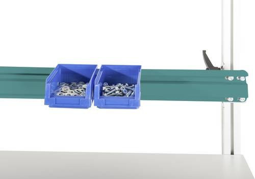 Manuflex LZ8329.5021 ESD-Boxenträgerschiene für Alu-Aufbauportal, Farbe: Wasserblau RAL 5021, B/T/H: 159,6 x 0,2 x 10 cm - Bild 1