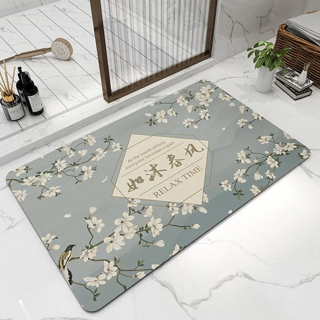 Saugfähige Badezimmermatte Yiran Furniture aus Kieselalgen-Schlamm, rutschfest und schnelltrocknend, B/B: 60 x 40 cm - Bild 1