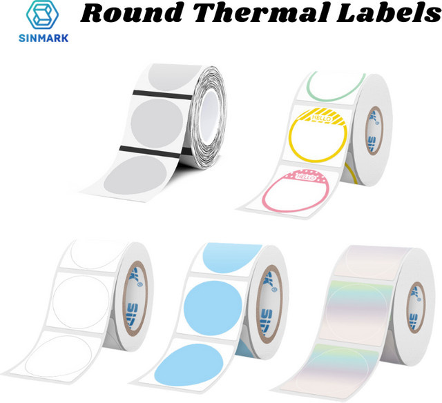 SINMARK Rundes Thermoetikett in Holografisch Transparent, Durchmesser: 3 cm, Selbstklebende Siegelaufkleber für deine DIY-Verpackung - Bild 1