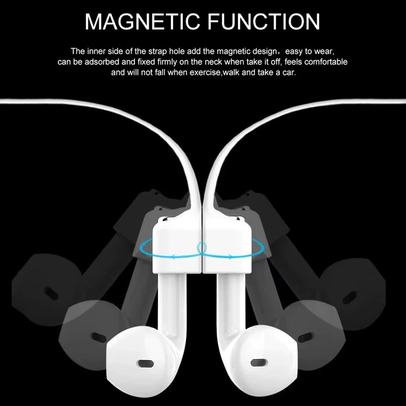 Magnetisches kabelloses Kopfhörer-Hängekabel in Pink für Bluetooth-Kopfhörer wie AirPods, Mi Airdots oder Samsung Buds Plus - Bild 2