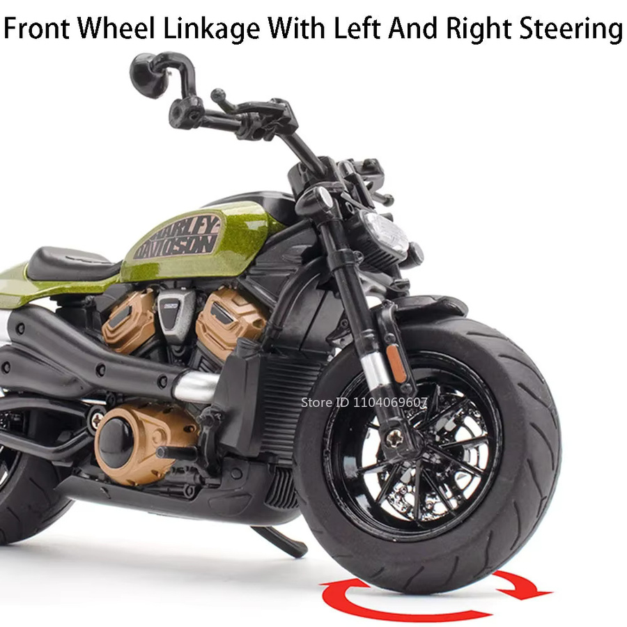 MAKEDA Sportster S Motorrad-Spielzeugmodell, Maßstab 1:12, Metalldruckguss, Rot - Bild 3