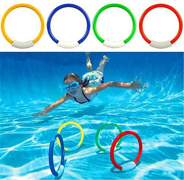 TOMTOP JMS Unterwasser Tauchringe für Kinder ab 6 Jahren, 4er Pack, Mehrfarbig - Bild 1