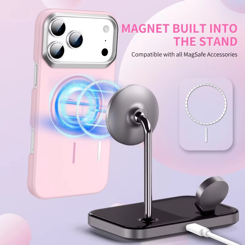 Magnetische Luxus Schutzhülle für Apple iPhone 17 Pro Max bis 16 Plus mit Big Window Lens Design und MagSafe Kompatibilität in Gold - Bild 2