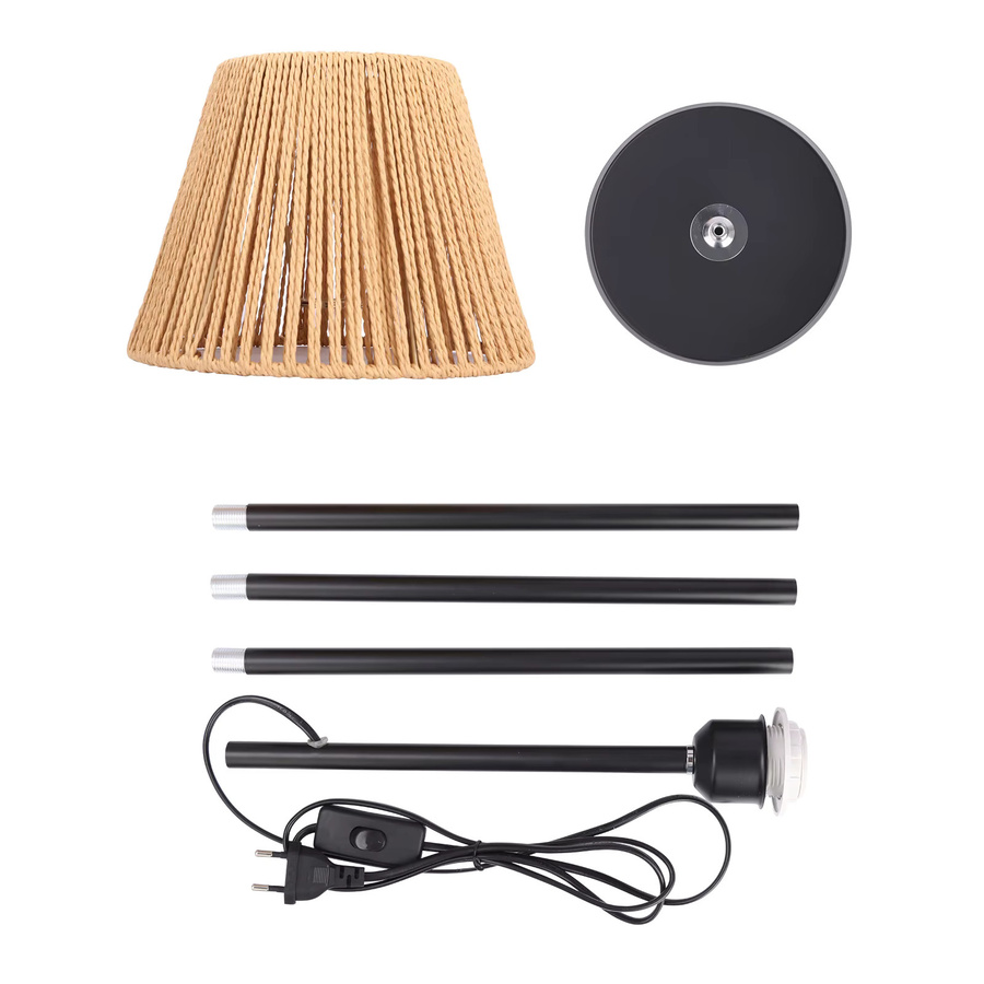 Oraymin Boho Rattan Stehlampe in Beige mit handgewebtem Lampenschirm, Höhe: 140 cm, E27 Fassung - Bild 4