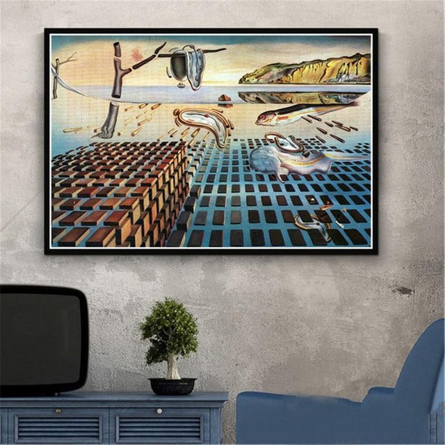 Salvador Dali Surrealismus Wandkunst Leinwandbild Lisa Gallery in Orange/Weiß, B/H: 30 x 45 cm - Bild 1